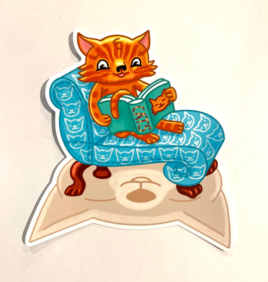 Die-Cut-Sticker "Reading Cat 1"