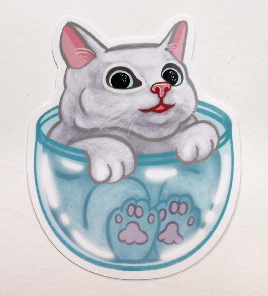 Die-Cut-Sticker "Pot Cat"