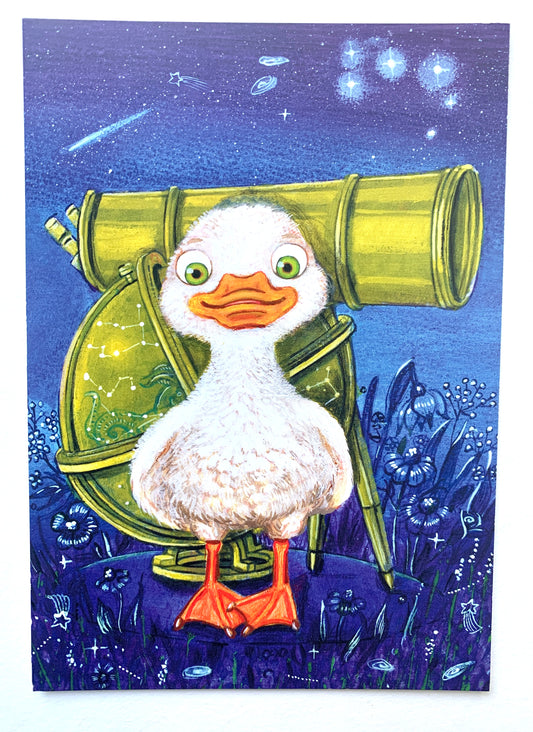 Postkarte „Tollpatschige Ente“