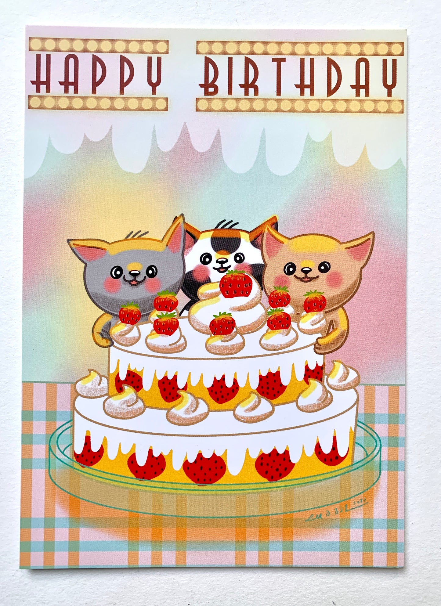 Die-Cut-Sticker "Happy Birthday" (mit oder ohne Postkarte)