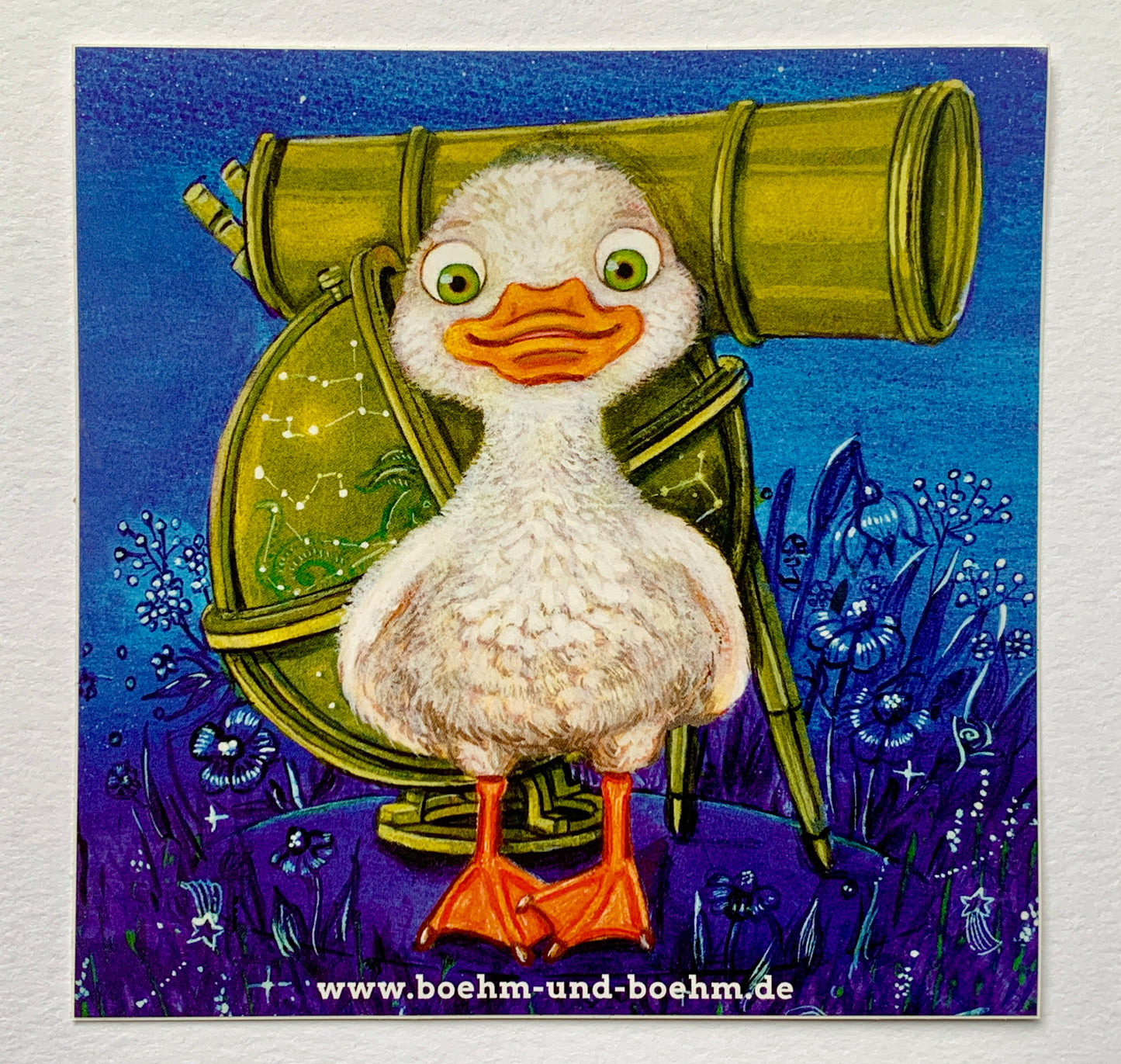 Bundle "Tollpatschige Ente": Postkarte, Sticker & Lesezeichen