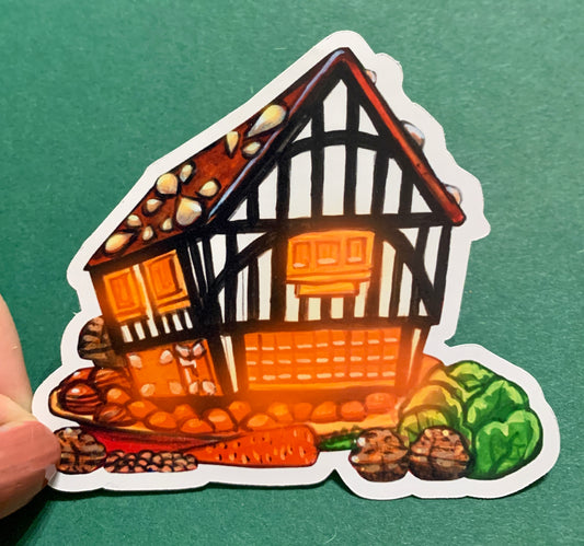 Die-Cut-Sticker "Lebkuchen-Tudorhaus"